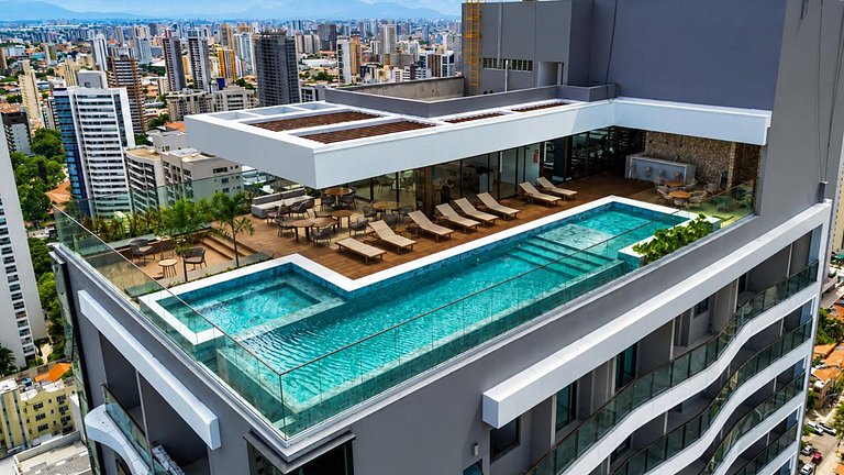 Studio Beach Class Meireles com rooftop por RM