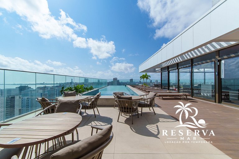 Luxo vista para o mar Beach Class Meireles por RM